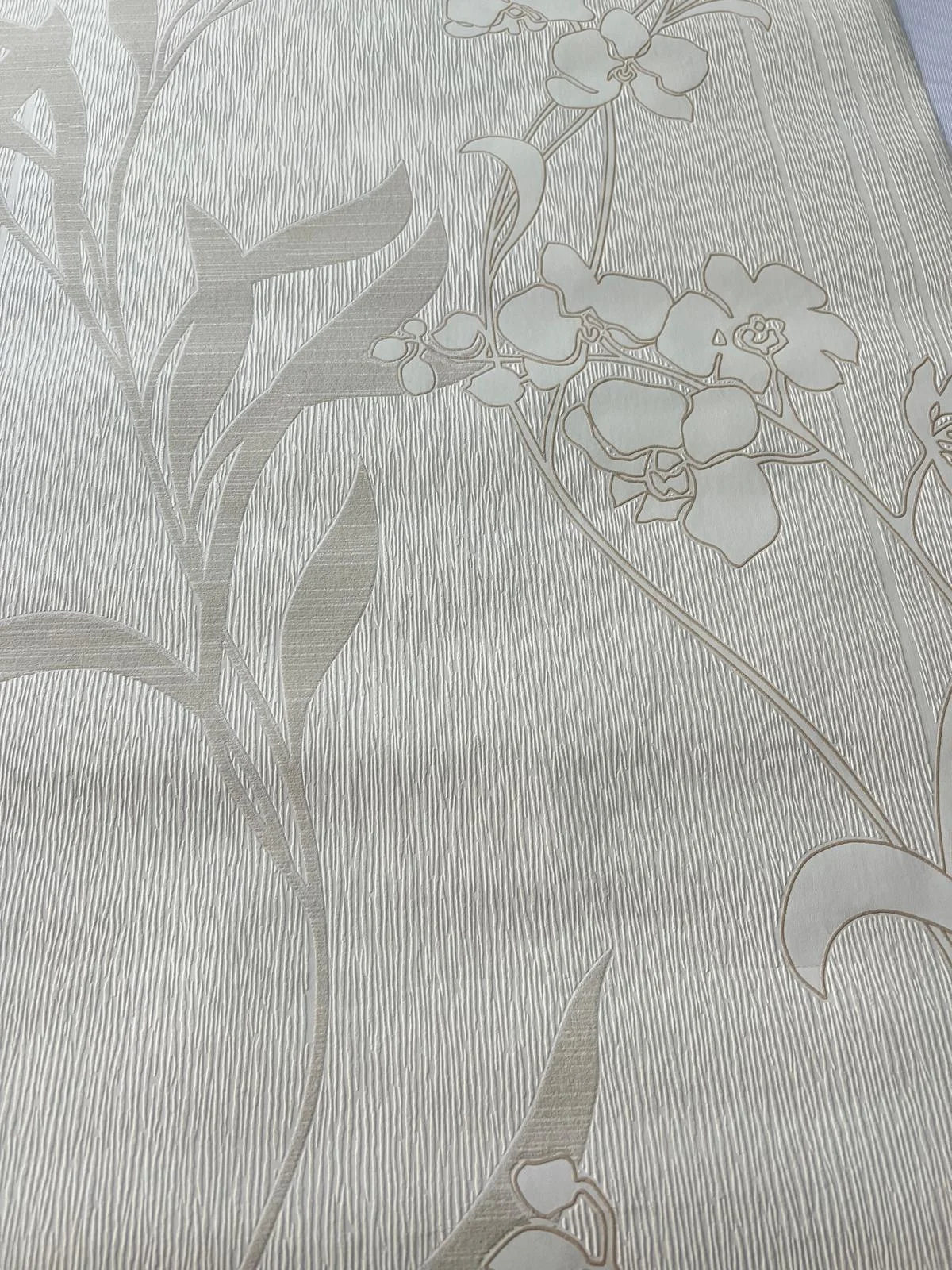 Soft Krem Çiçek Desen Duvar Kağıdı 53651