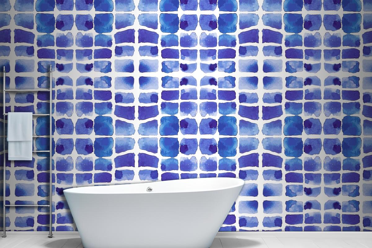 Suluboya Shibori Desenli Banyo Duvar Kağıdı