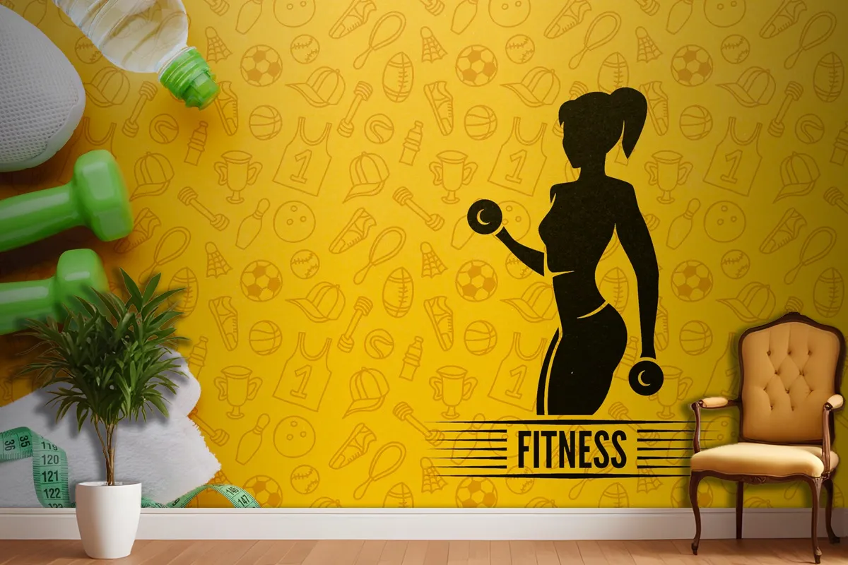 Fitness Eğitim Ekipmanları Ve Su Gym Duvar Kağıdı