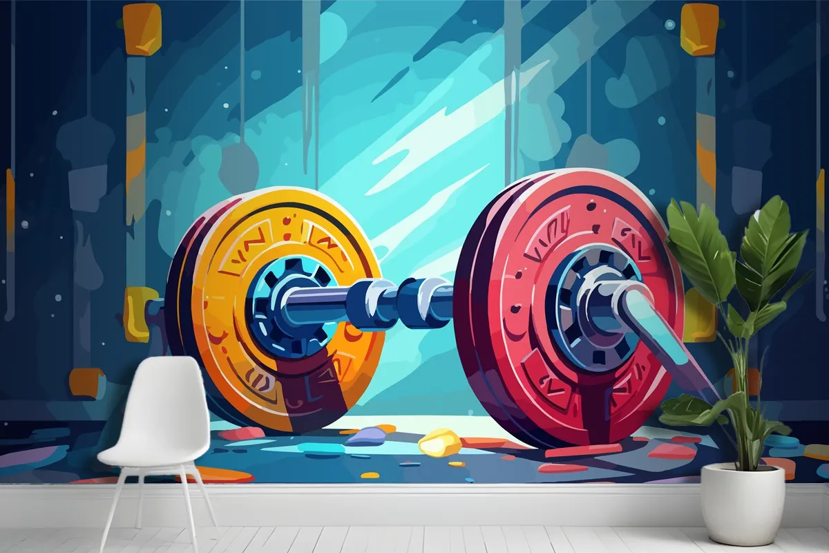 Disk Ağırlıklı Dinamik Fitness Merkezi Duvar Kağıdı