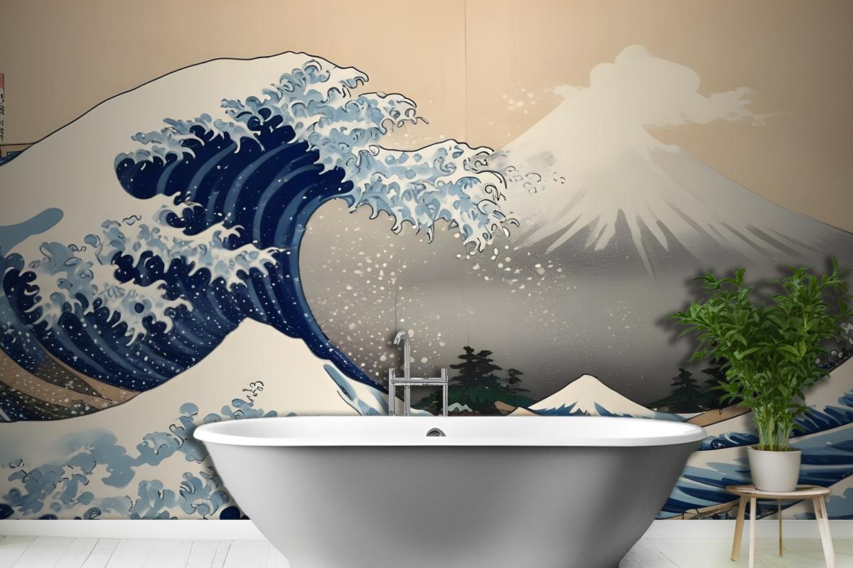 Hokusai'den Kanagawa'daki Büyük Dalga Duvar Kağıdı