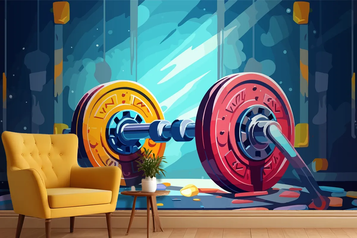 Disk Ağırlıklı Dinamik Fitness Merkezi Duvar Kağıdı