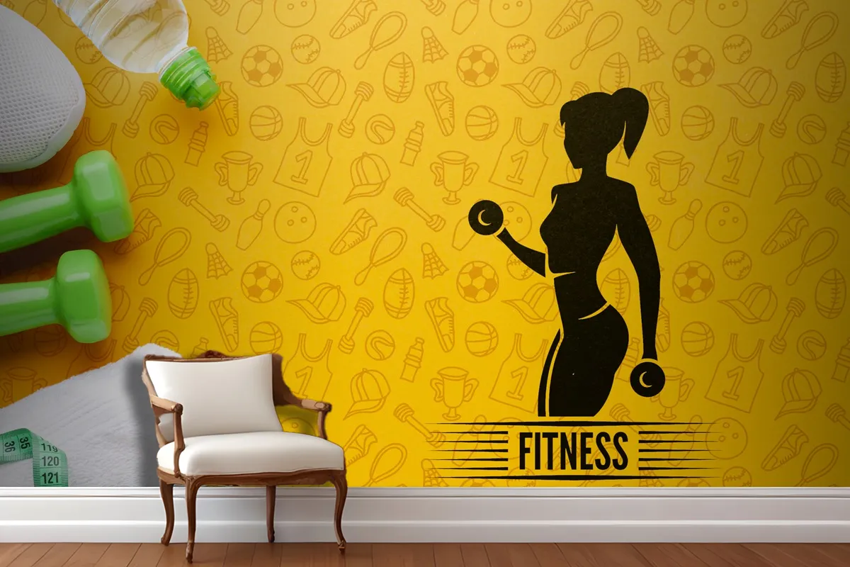 Fitness Eğitim Ekipmanları Ve Su Gym Duvar Kağıdı