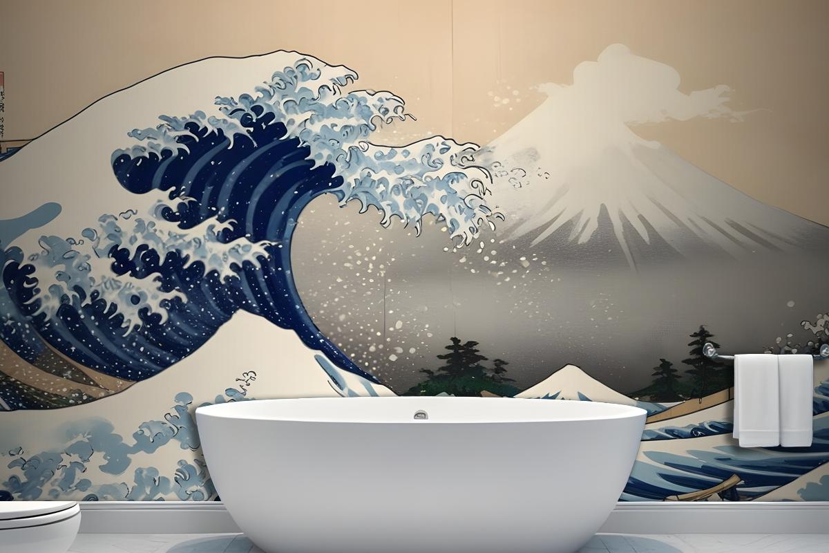 Hokusai'den Kanagawa'daki Büyük Dalga Duvar Kağıdı